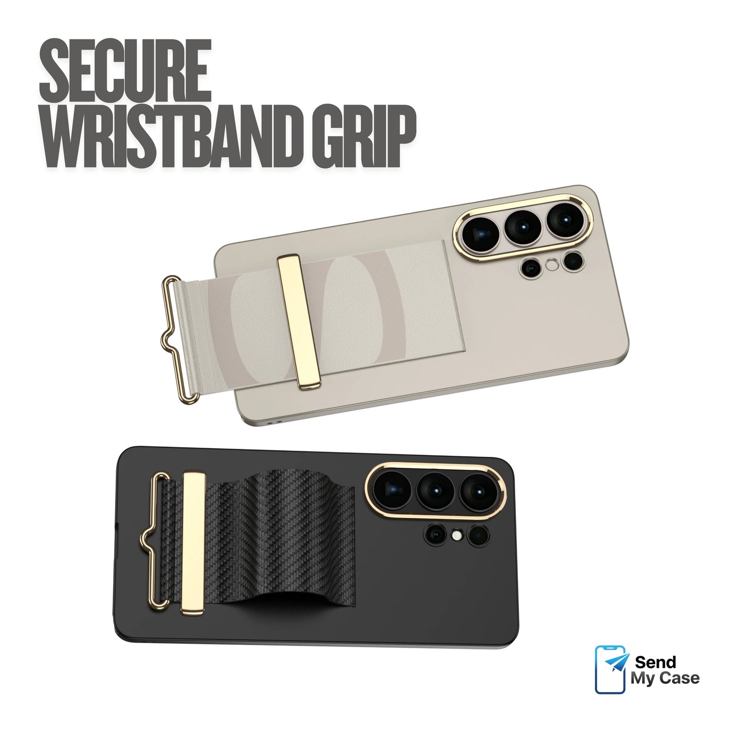 Galaxy S26 Ultra Wristband Case With Gold Camera Frame