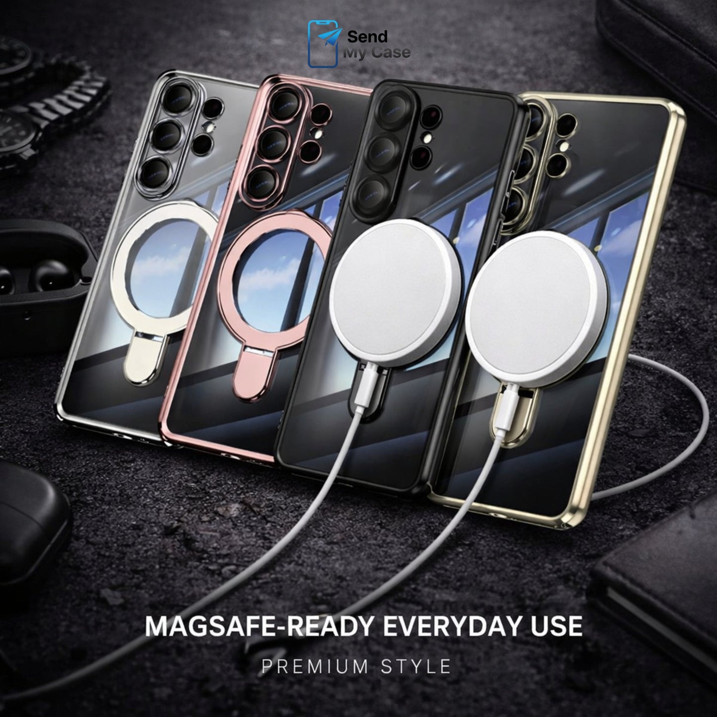 Samsung Galaxy S26 Ultra MagSafe Ring Stand Clear Case