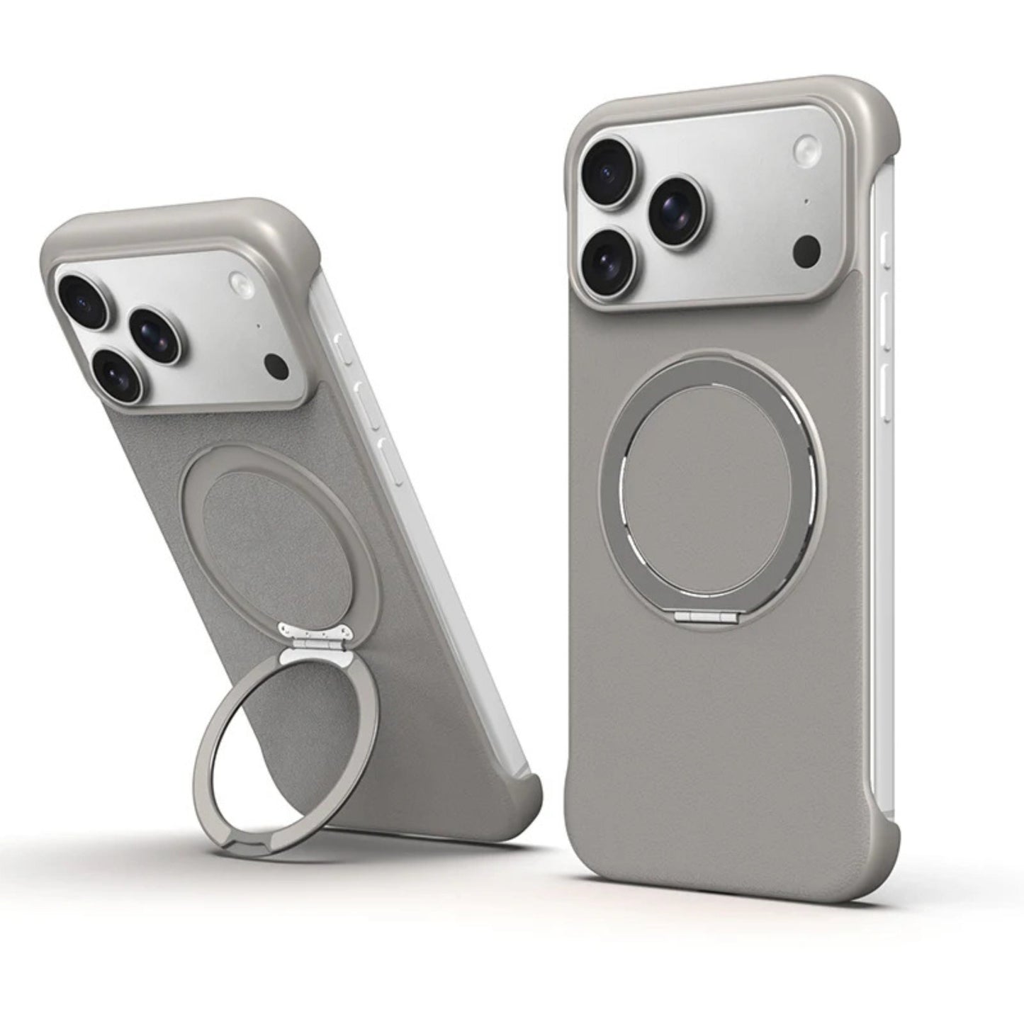Zero-Edge Leather MagSafe Stand Case for iPhone 17 Pro Max