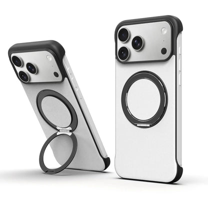 Zero-Edge Leather MagSafe Stand Case for iPhone 17 Pro Max