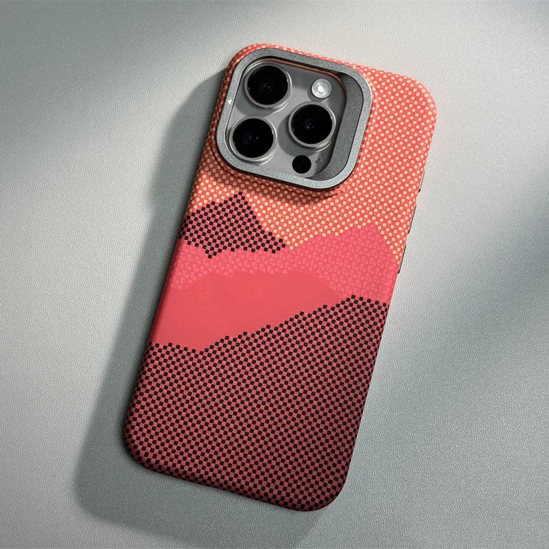 Pixels Texture Kickstand Cover for iPhone