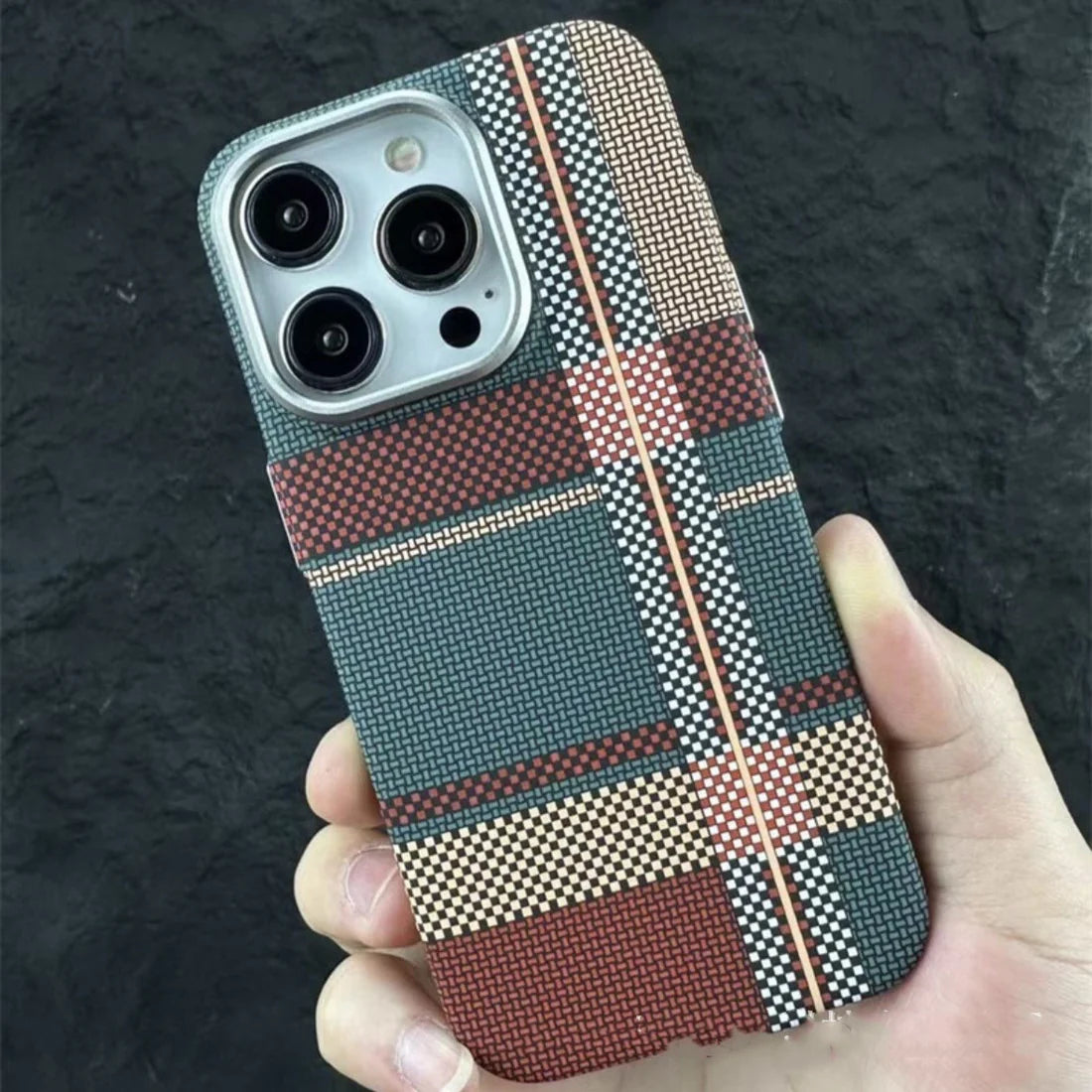 Kevlar Pattern Magnetic Cover for iPhone