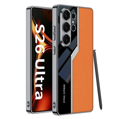 Galaxy S26 Ultra Luxury Leather Plating Case