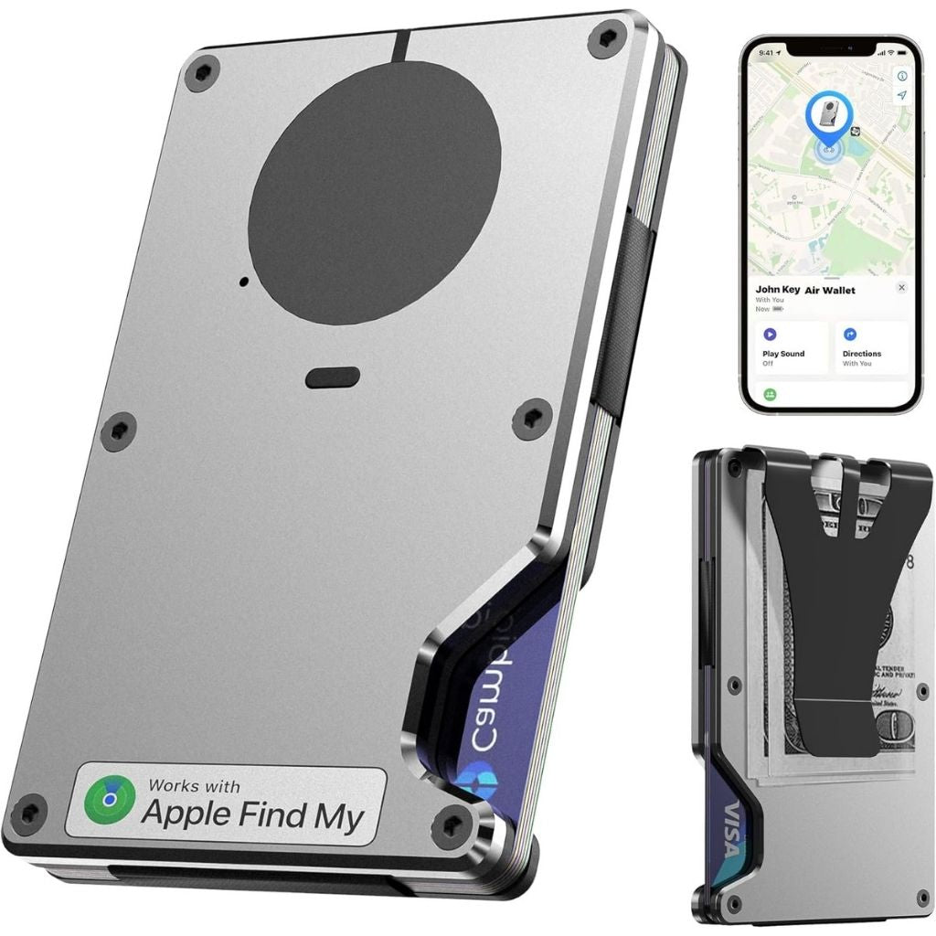 AirWallet Pro™ — Smart Aluminum Wallet with Built-In Apple Find My Tracking
