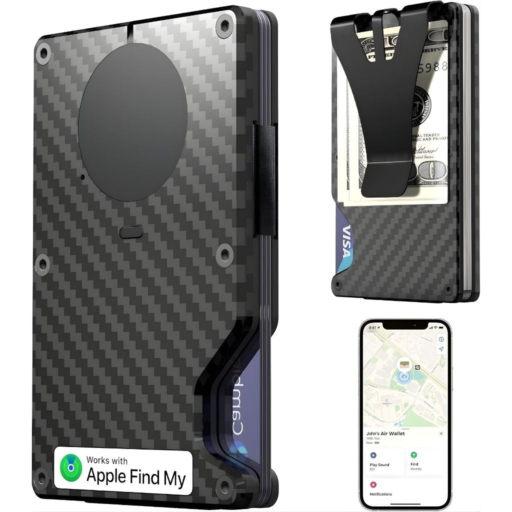 AirWallet Pro™ — Smart Aluminum Wallet with Built-In Apple Find My Tracking