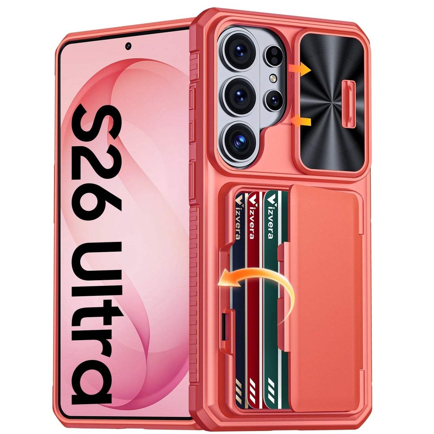 Galaxy S26 Ultra RFID Wallet Case with Camera Cover