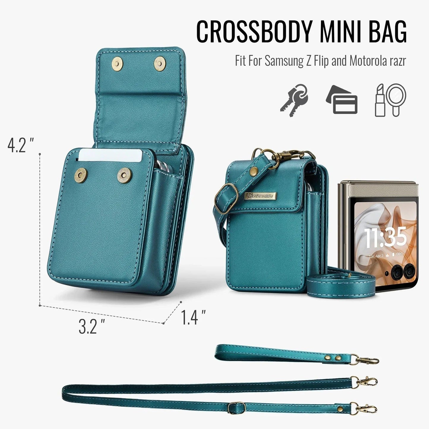 Chic Leather Crossbody Mini Bag for Motorola Razr Series