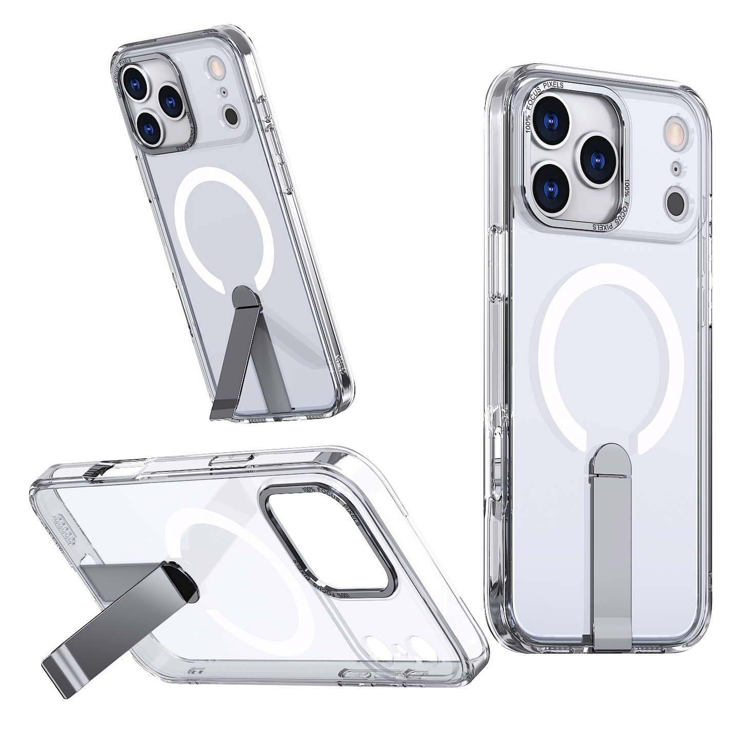 AirStand™ Magnetic Clear Case — Shockproof with Kickstand & MagSafe