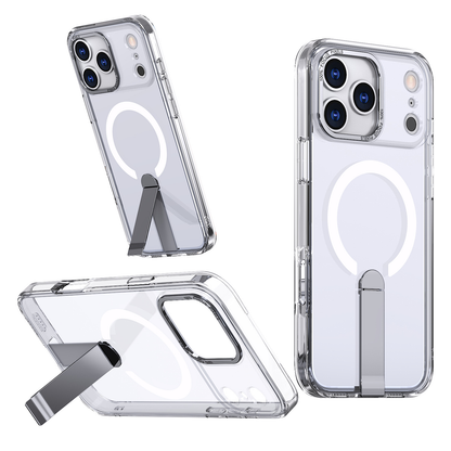 AirStand™ Magnetic Clear Case — Shockproof with Kickstand & MagSafe