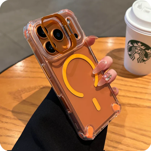iPhone 17 Pro Max / Pro / Air Magnetic Clear Case – Shockproof Airbags & Hidden Lens Stand - FonKayz
