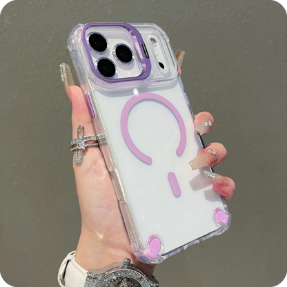iPhone 17 Pro Max / Pro / Air Magnetic Clear Case – Shockproof Airbags & Hidden Lens Stand - FonKayz