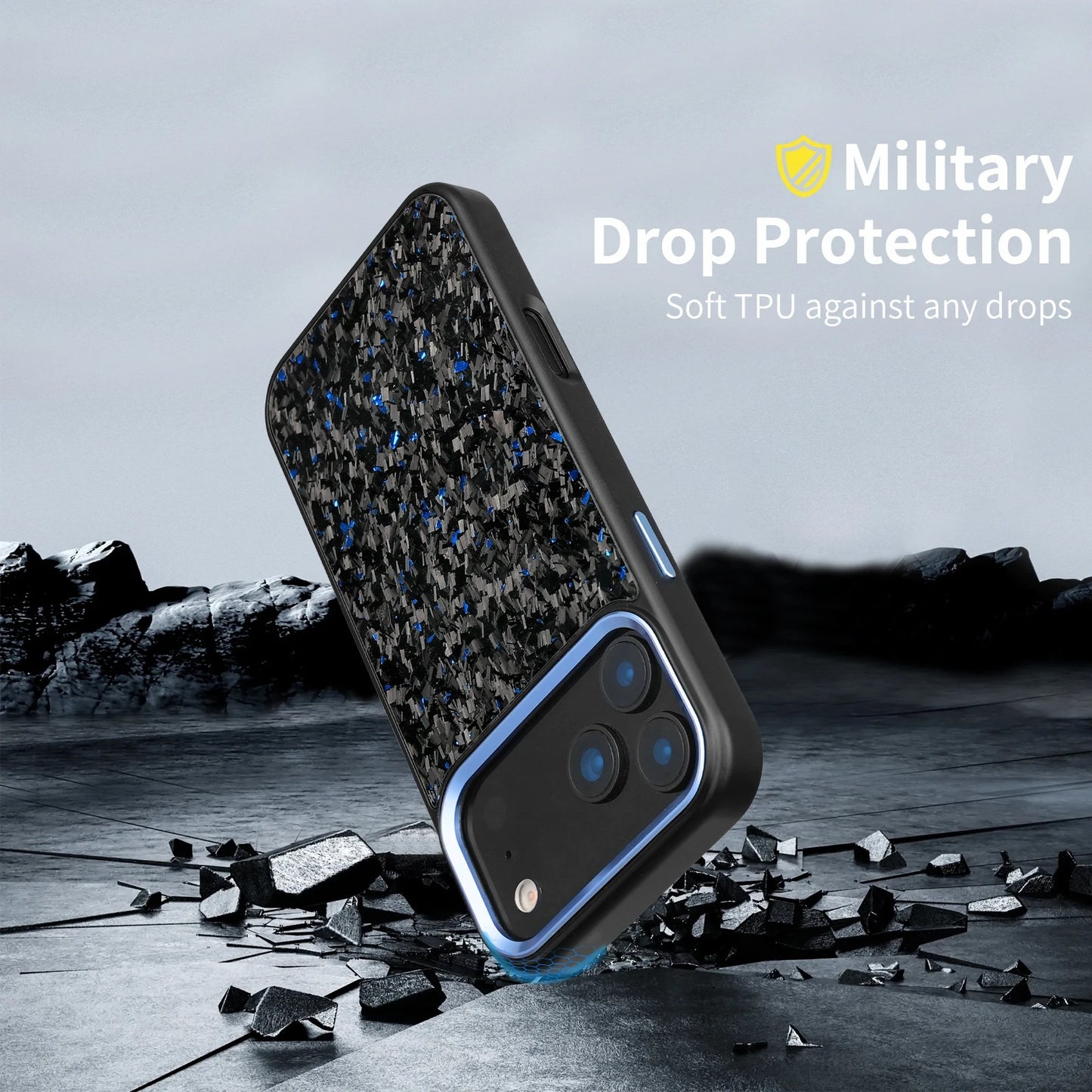 iPhone 17 Forged Carbon Fiber Case – MagSafe, Metal Camera Guard - FonKayz