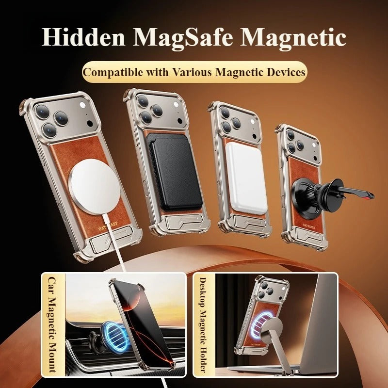 Frameless Magnetic Leather iPhone 17 Pro Max / Pro / Air Case - FonKayz