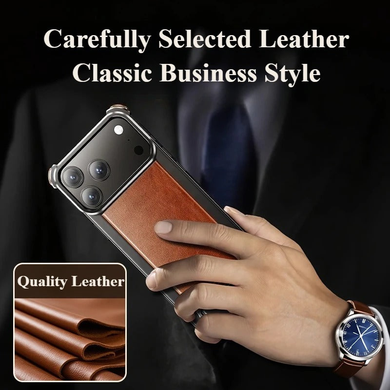Frameless Magnetic Leather iPhone 17 Pro Max / Pro / Air Case - FonKayz