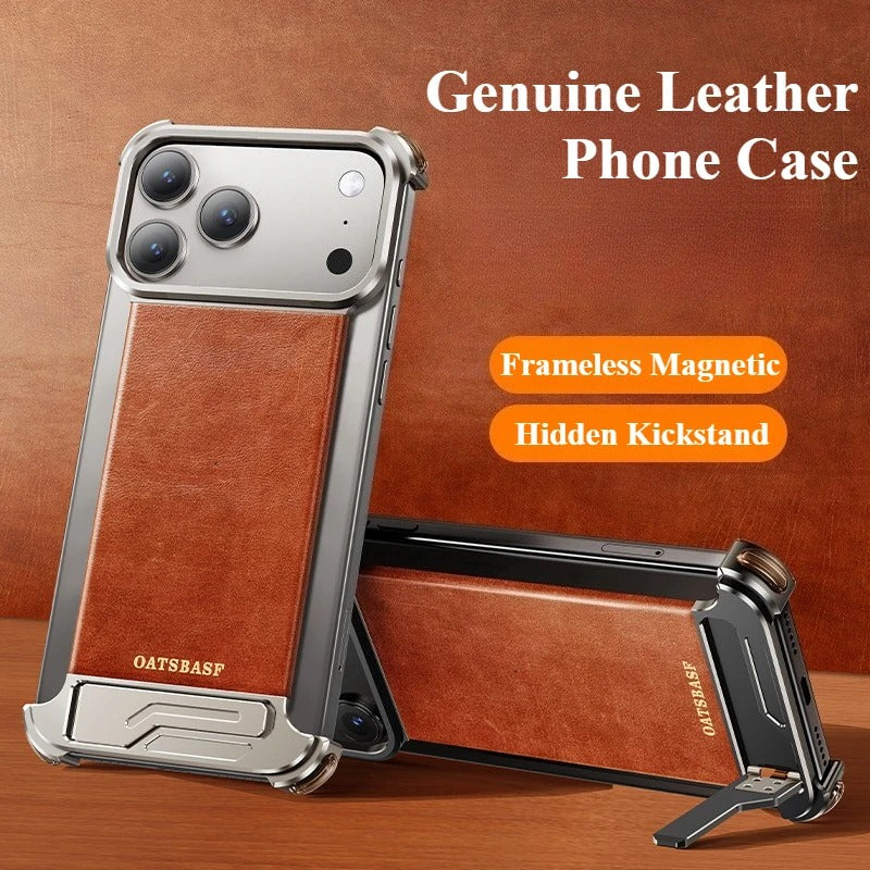 Frameless Magnetic Leather iPhone 17 Pro Max / Pro / Air Case - FonKayz