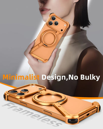 iPhone Frameless Alloy Case – Slim Z-Frame with Ring Stand - FonKayz