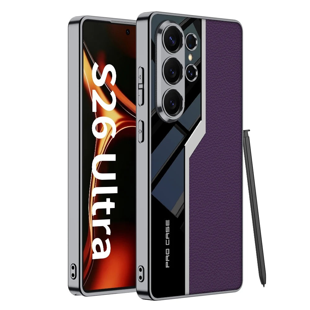 Galaxy S26 Ultra Luxury Leather Plating Case