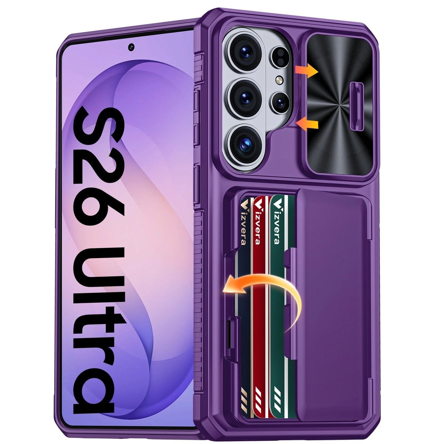 Galaxy S26 Ultra RFID Wallet Case with Camera Cover