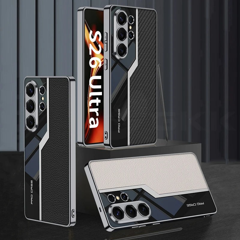 Galaxy S26 Ultra Luxury Leather Plating Case