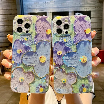 Oil Painting Flower Art iPhone Case - FonKayz