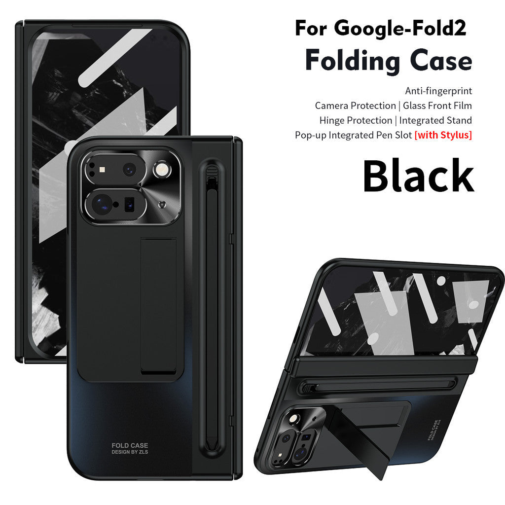 Luxury One-Piece Plating Folding Case for Google Pixel 9 Pro Fold - 360° Full Protection Folding Cover