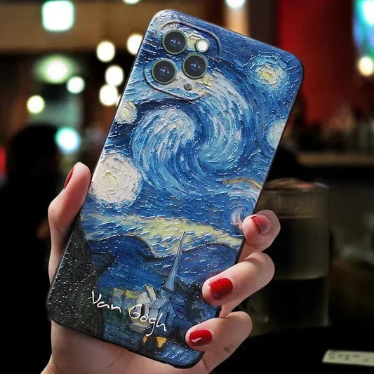 Van Gogh 3D Embossed Art iPhone Case