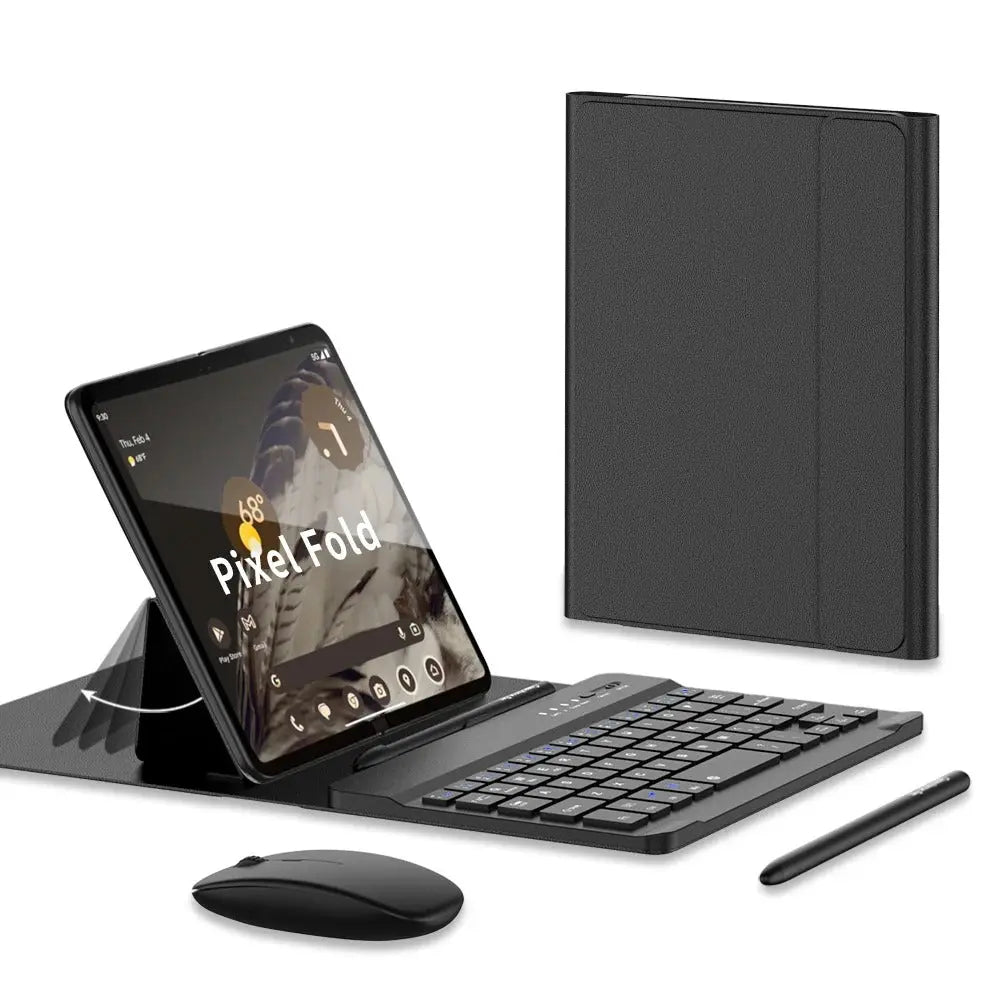 Luxury Bluetooth Wireless Keyboard Stand Case for Google Pixel Fold