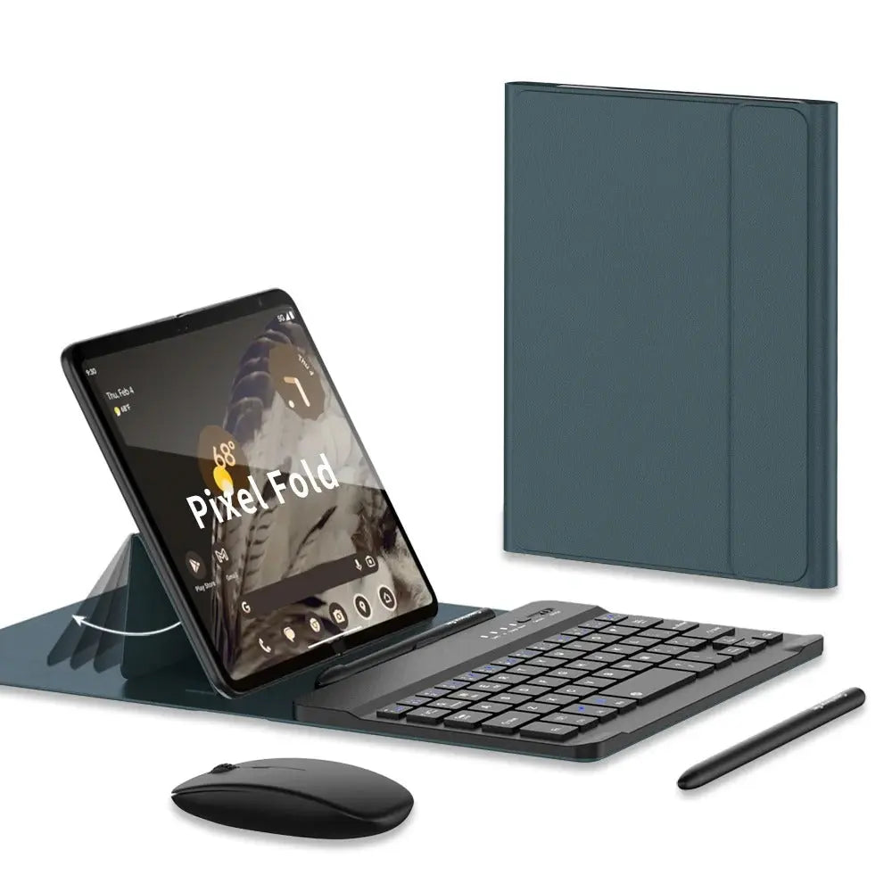 Luxury Bluetooth Wireless Keyboard Stand Case for Google Pixel Fold